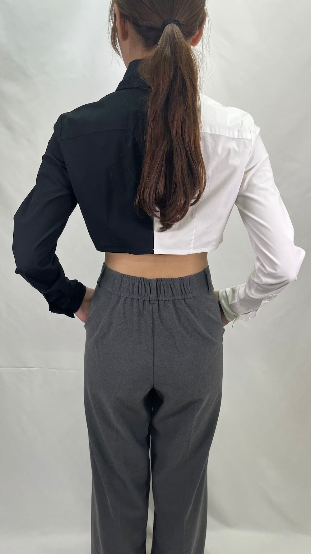 Remake Two-Tone Short Length Shirt