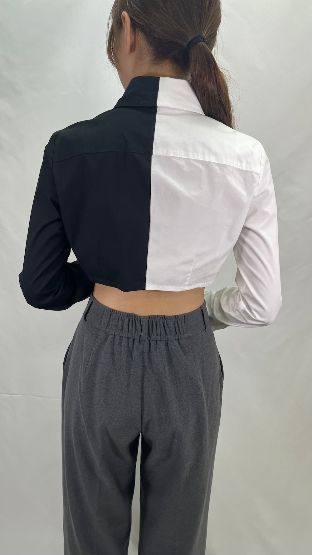 Remake Two-Tone Short Length Shirt