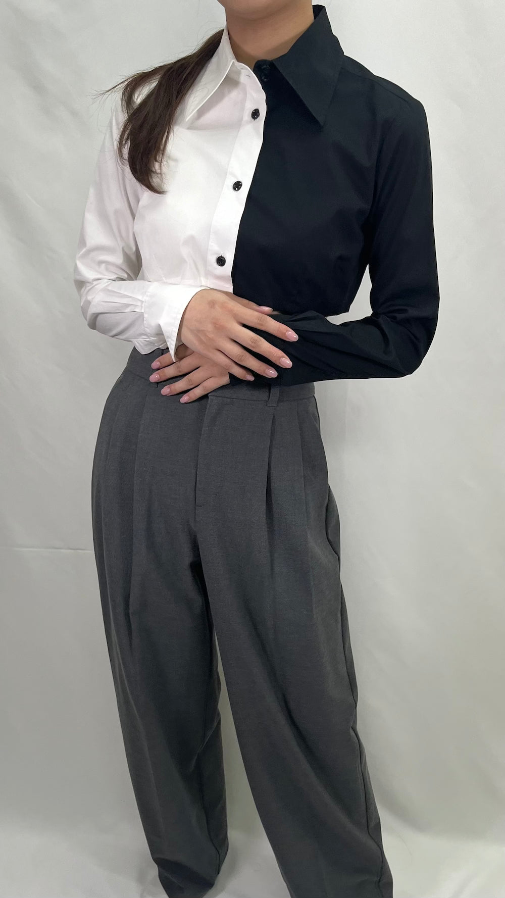 Remake Two-Tone Short Length Shirt
