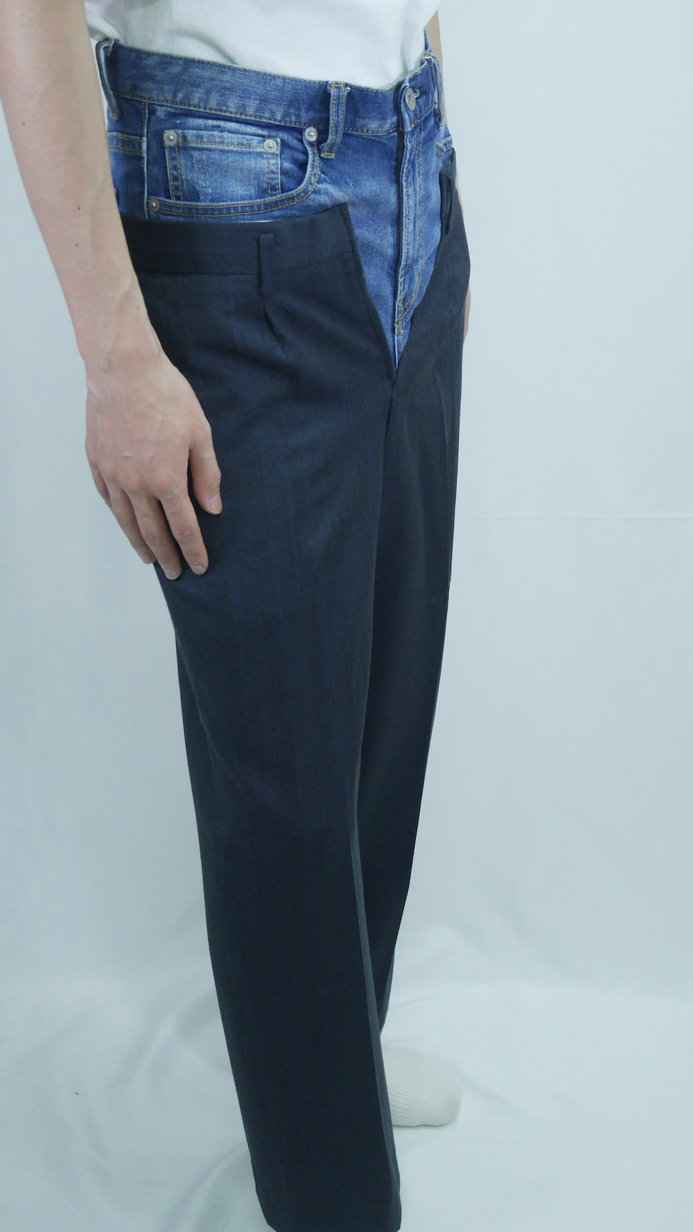 Remake Denim Layered Slacks