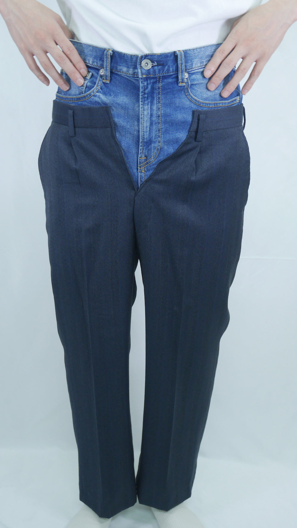 Remake Denim Layered Slacks