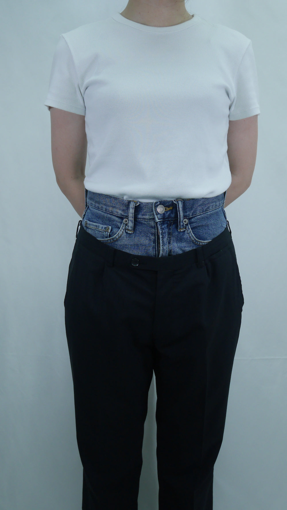 Remake Double Waist Denim Slacks