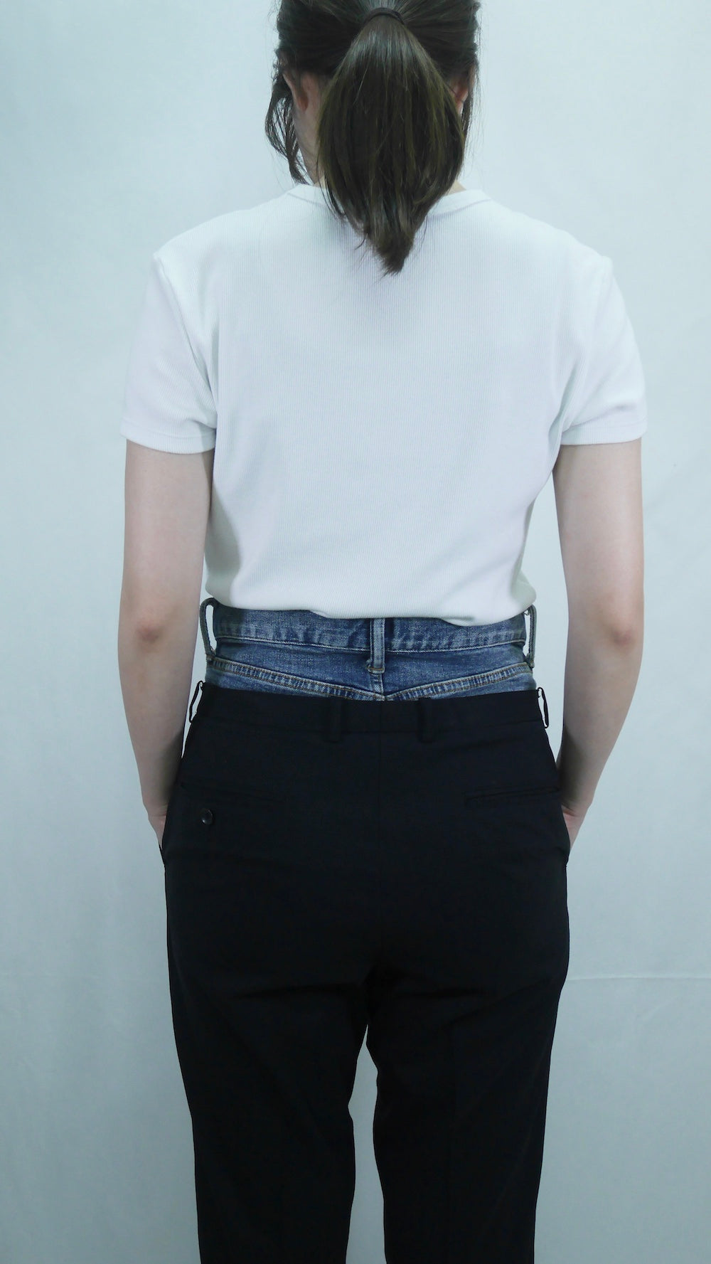 Remake Double Waist Denim Slacks