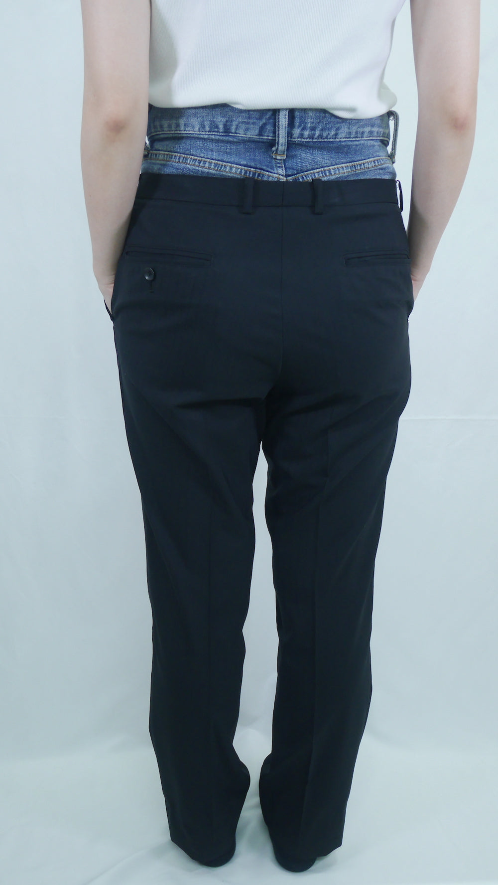 Remake Double Waist Denim Slacks