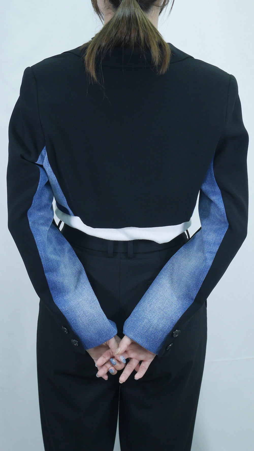 Remake Side Denim Short Length Tailored Jacket