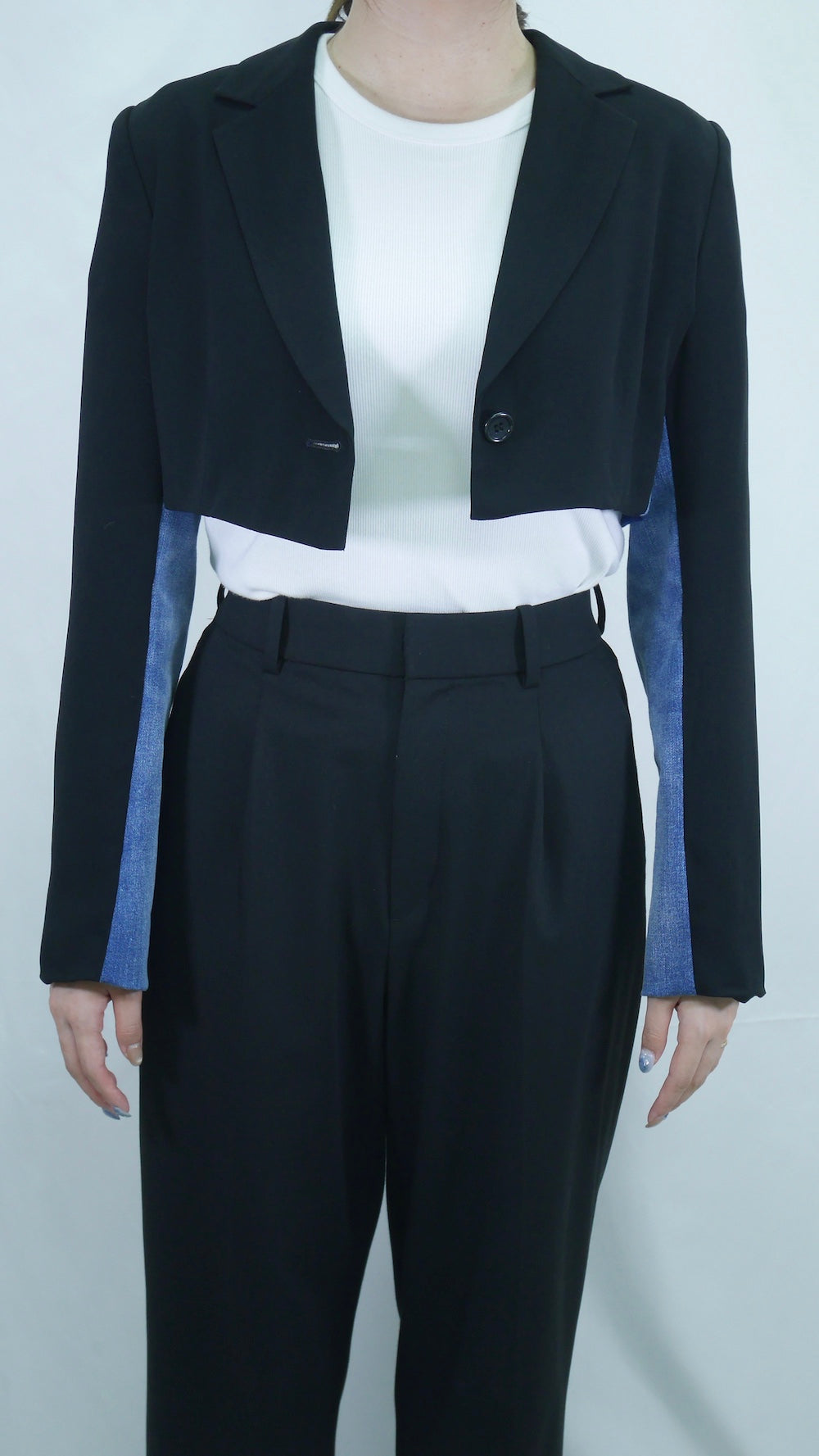 Remake Side Denim Short Length Tailored Jacket