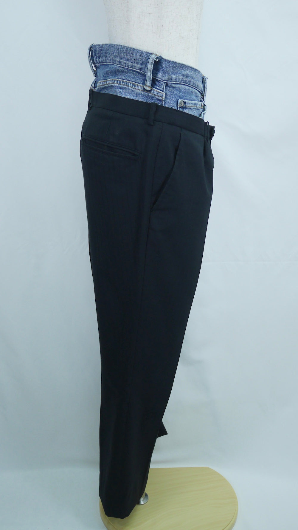 Remake Double Waist Denim Slacks