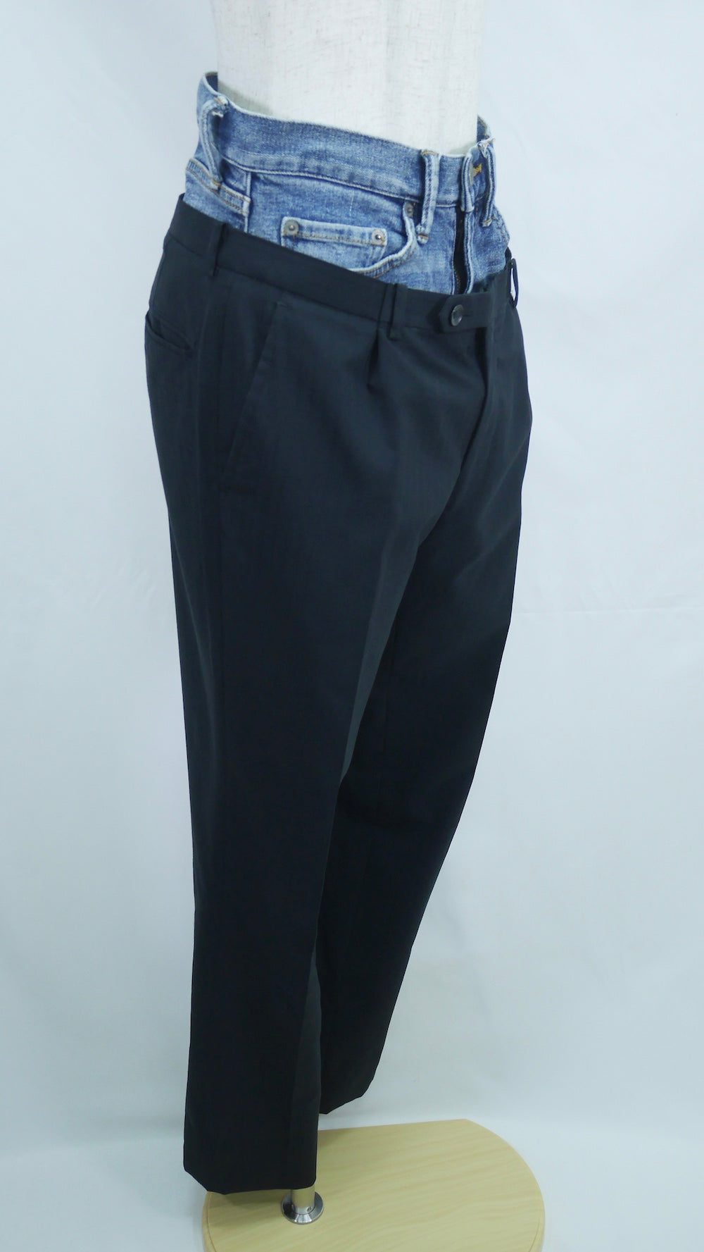 Remake Double Waist Denim Slacks