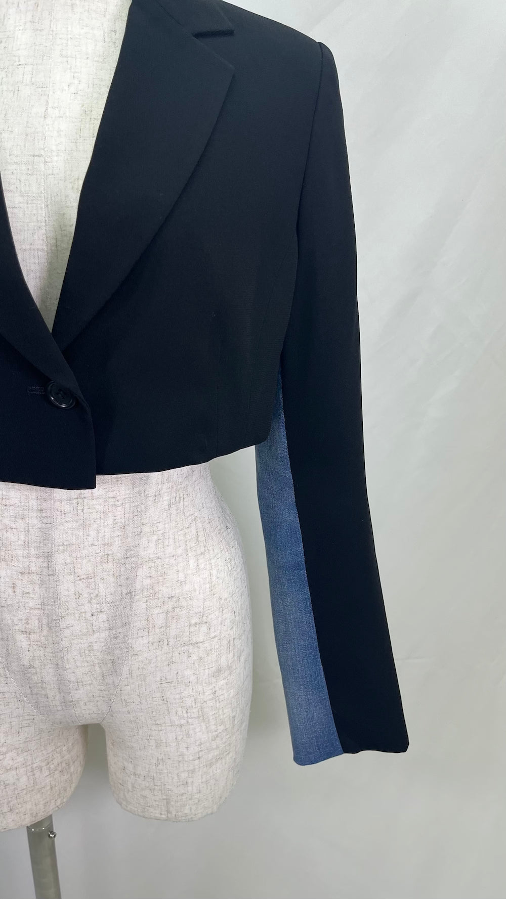 Remake Side Denim Short Length Tailored Jacket