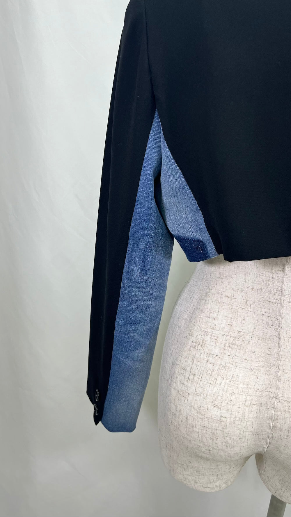 Remake Side Denim Short Length Tailored Jacket