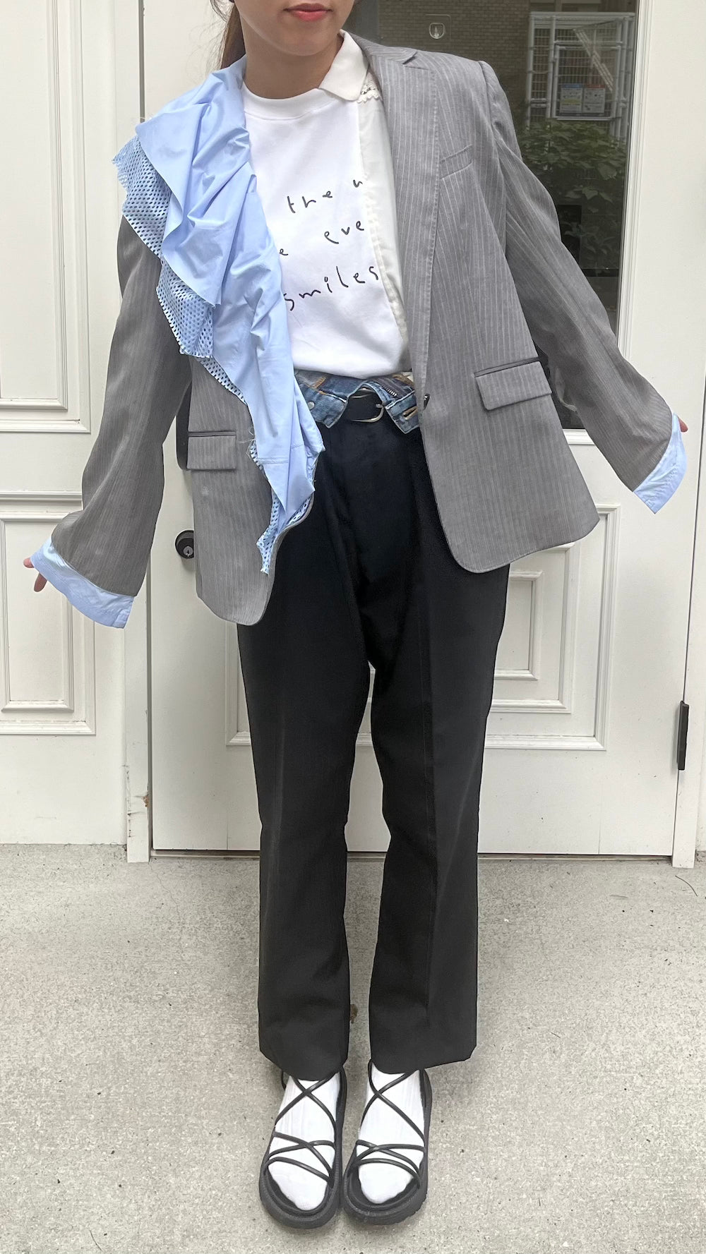 Remake Sleeve Flare Frill Tailored Jacket