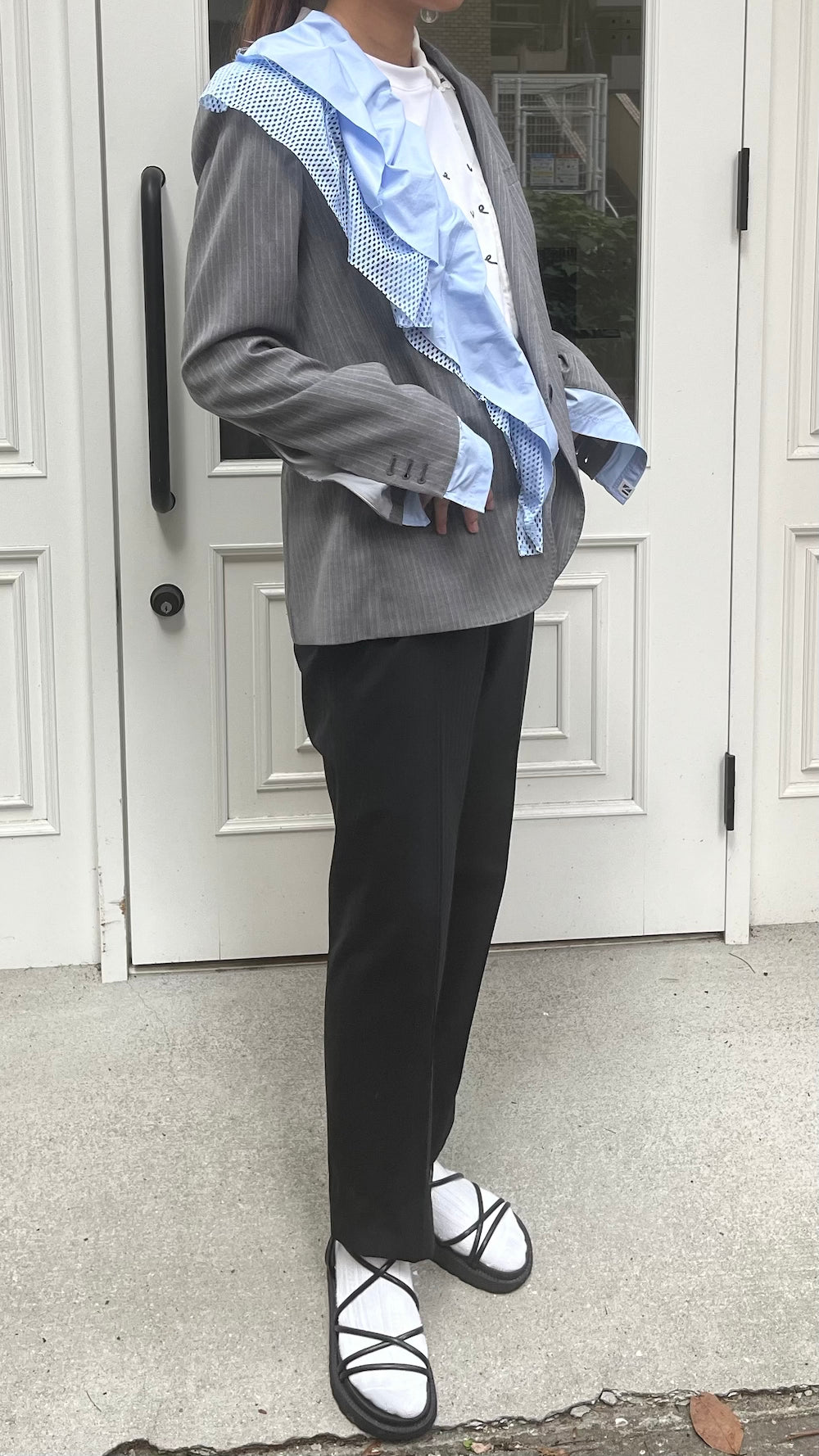 Remake Sleeve Flare Frill Tailored Jacket