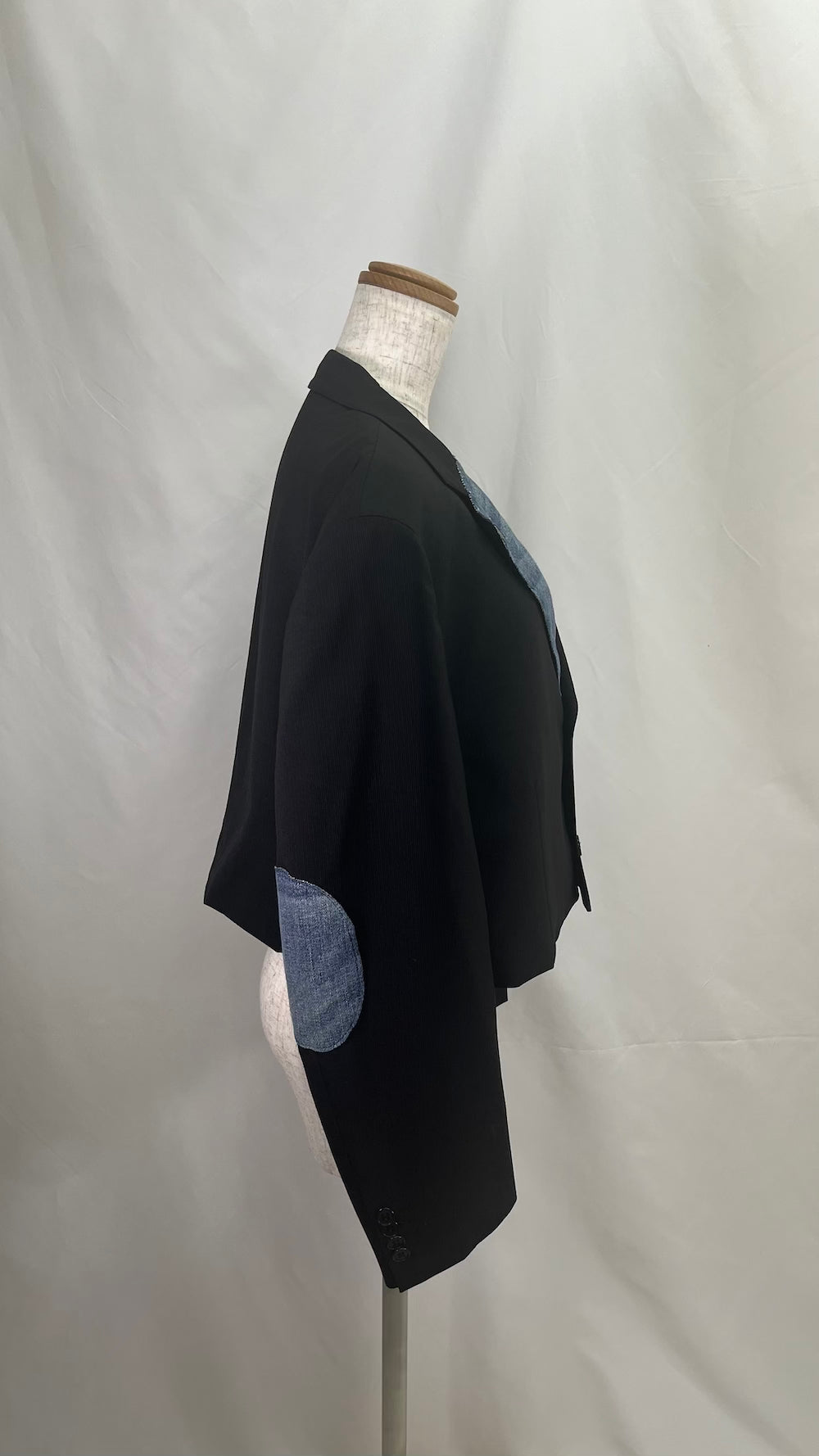 Remake Denim Switch 2-Button Short Tailored Jacket