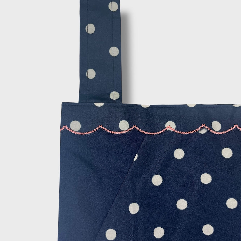Remake Eco Bag Small,Navy Dot