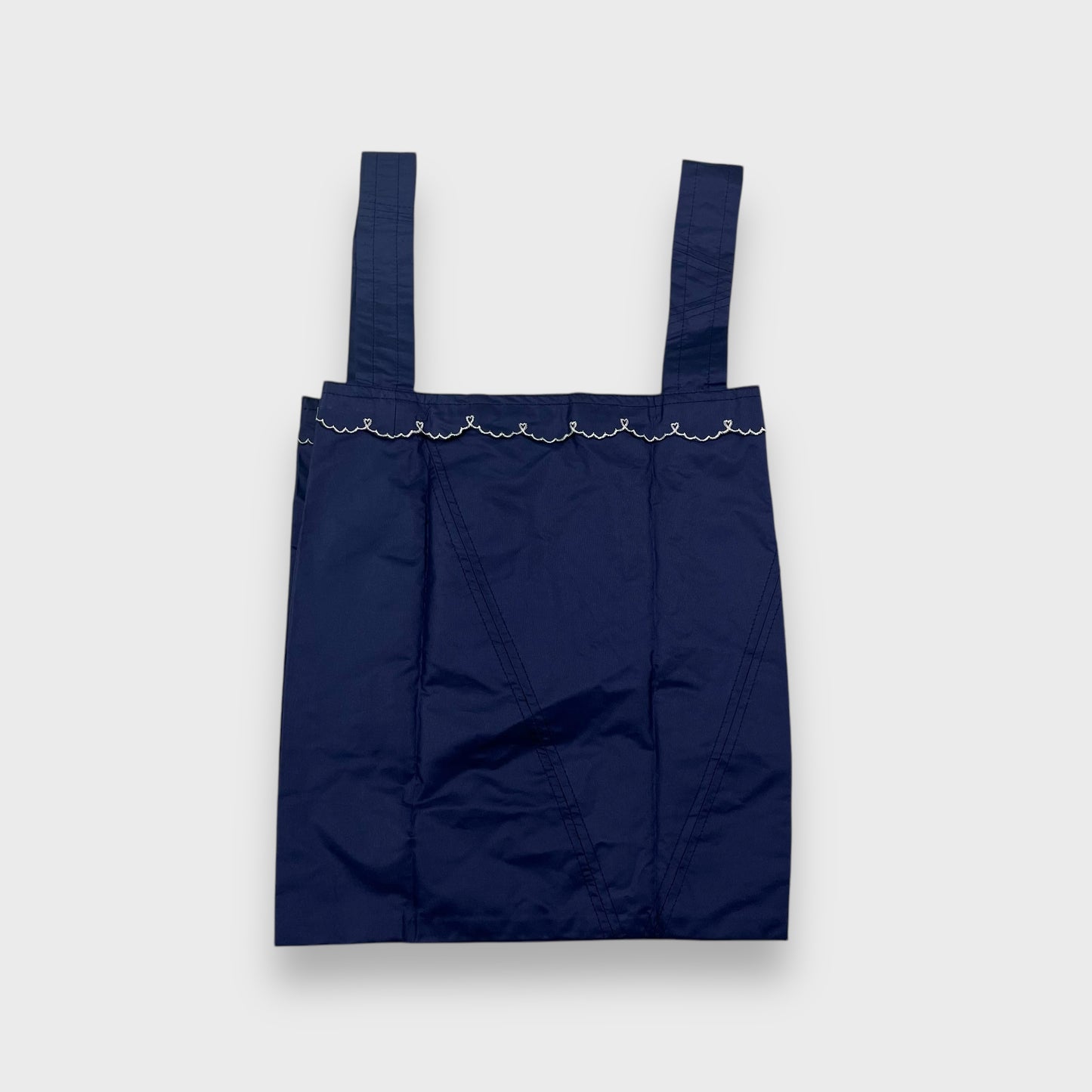 Remake Eco Bag Small,Navy Heart Embroidery 7