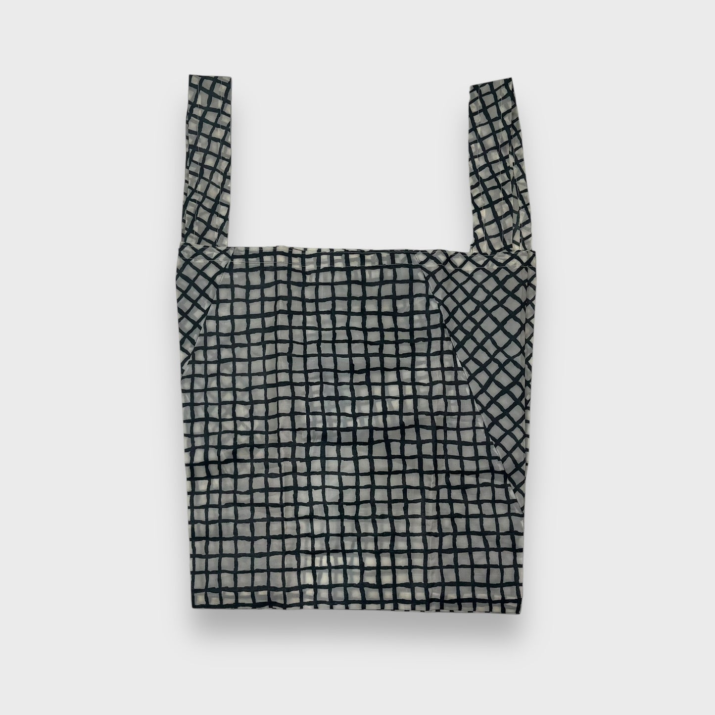 Remake Eco Bag Small, Gray Checkered Pattern 4