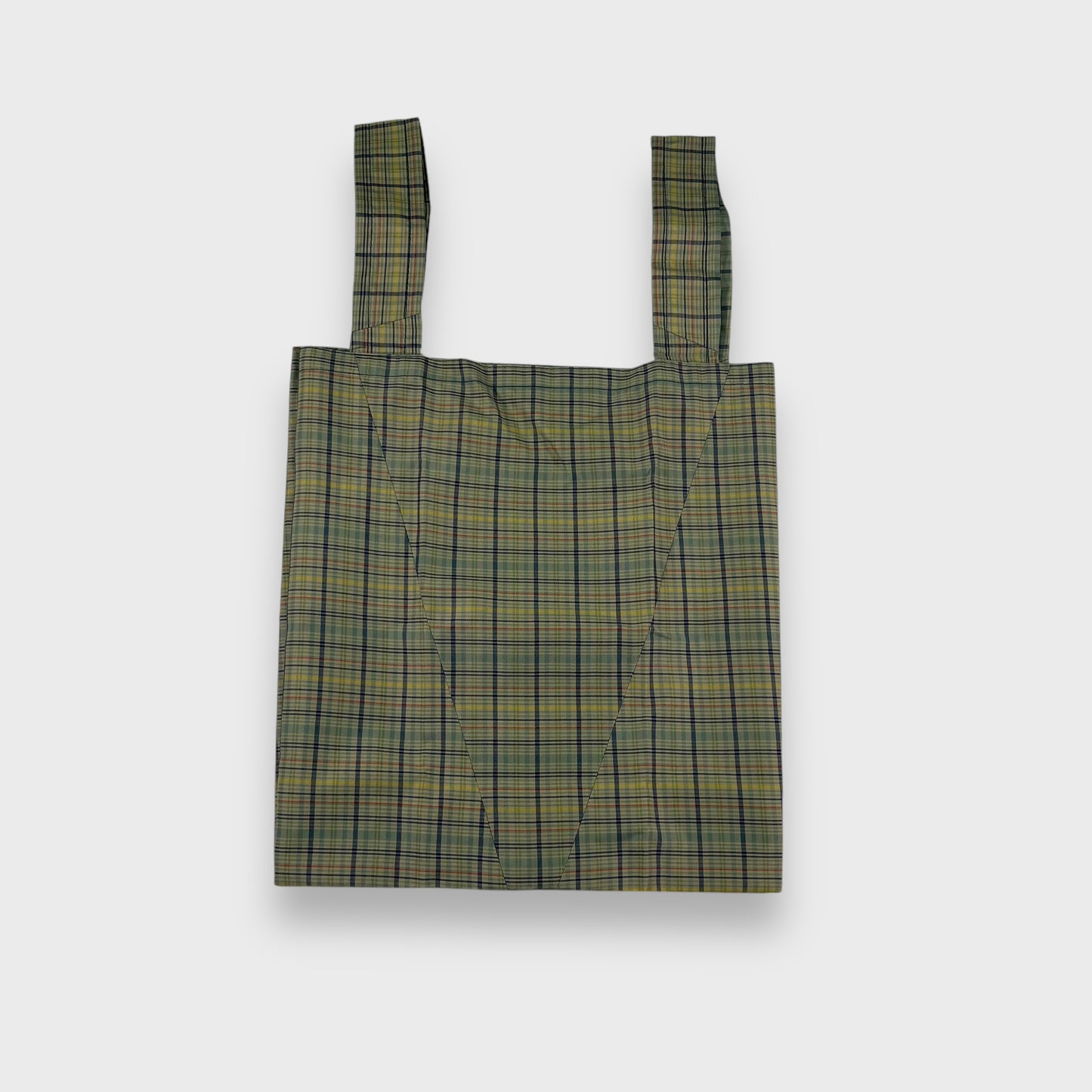 Remake Eco Bag Small, Green Madras Check 59