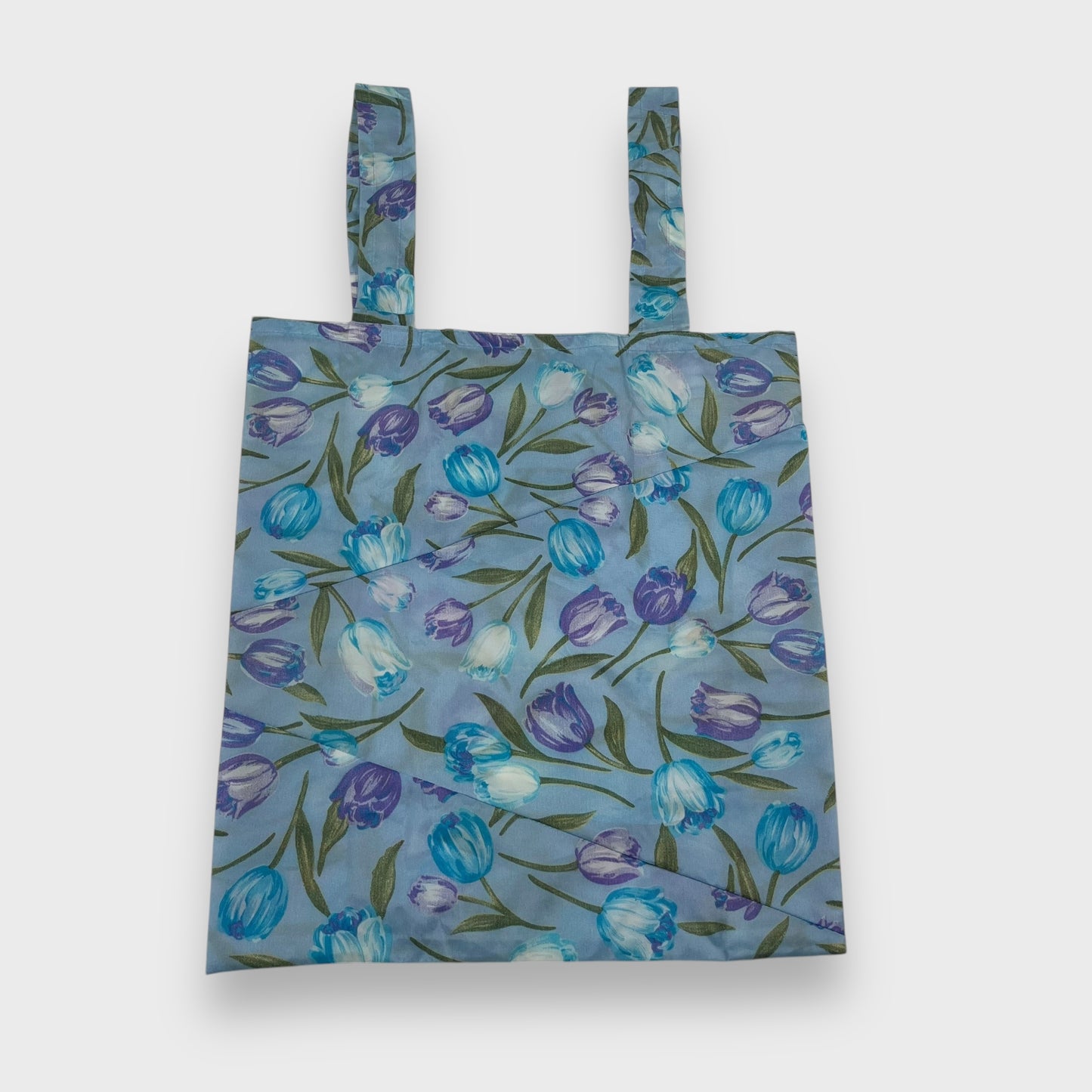 Remake Eco Bag Large, Light Blue Tulip Print 31