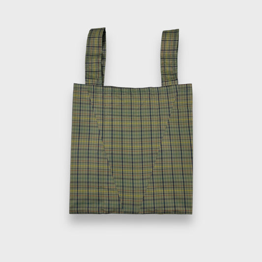 Remake Eco Bag Small, Green Madras Check 59