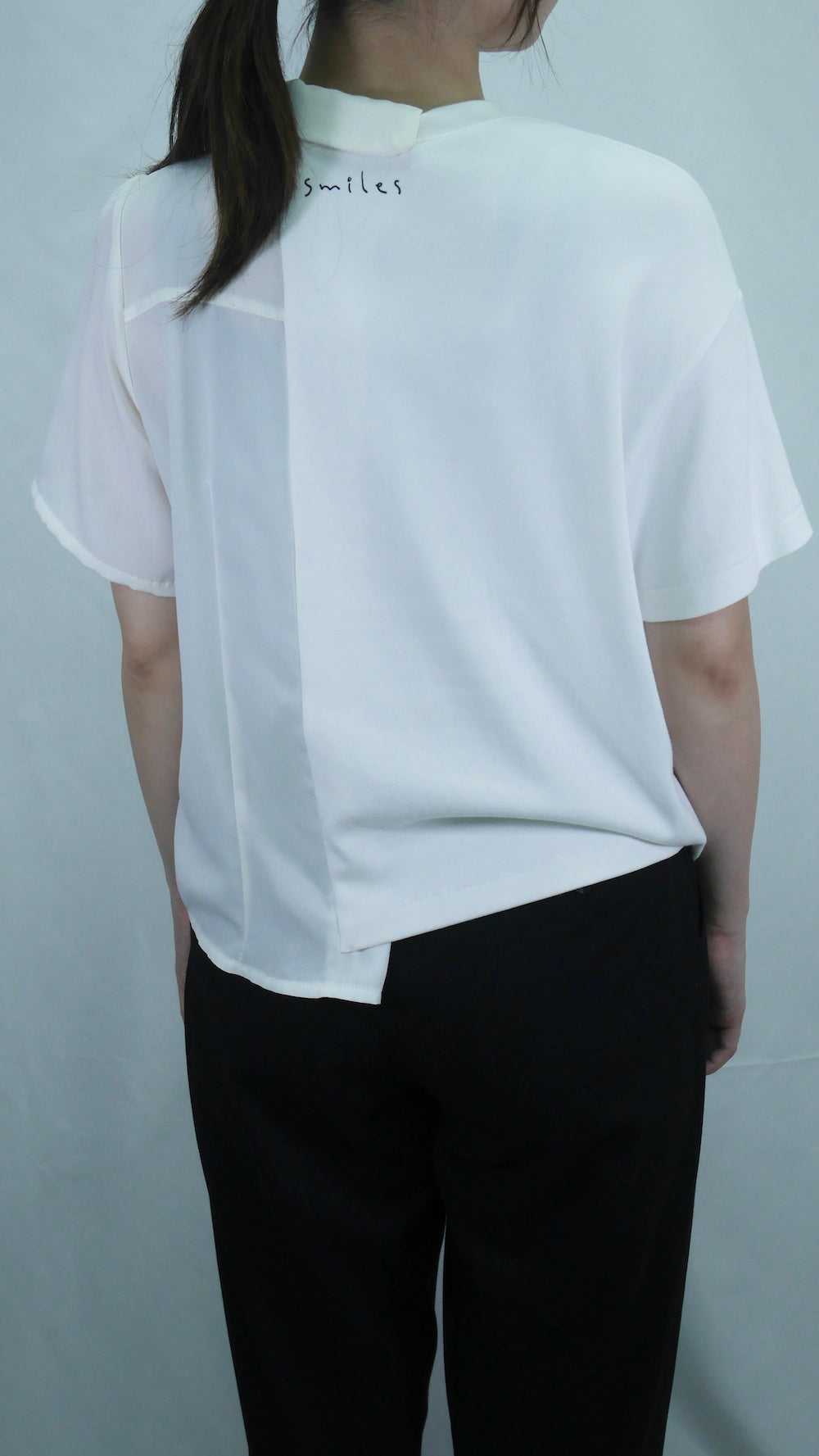 Remake Asymmetry Blouse Switching T-shirt