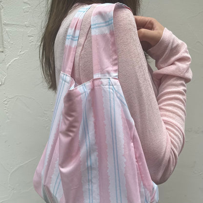 Remake Eco Bag Small,Pink Stripe