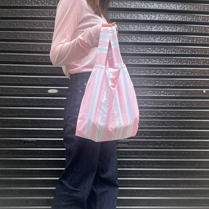 Remake Eco Bag Small,Pink Stripe