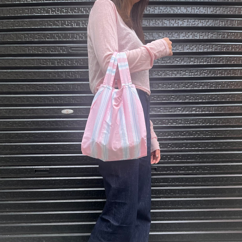 Remake Eco Bag Small,Pink Stripe