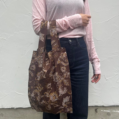 Remake Eco Bag Large,Brown Paisley