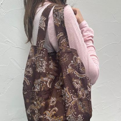 Remake Eco Bag Large,Brown Paisley