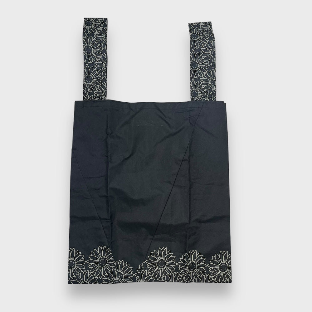 Remake Eco Bag Small,Black Flower Pattern 43