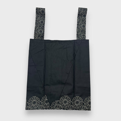 Remake Eco Bag Small,Black Flower Pattern 43