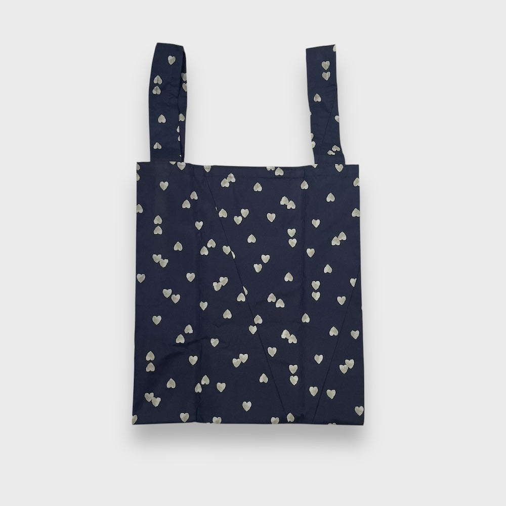 Remake Eco Bag Small,Navy Heart Design 51